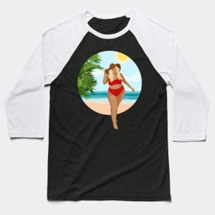 Girl On The Beach 8 Baseball T-Shirt